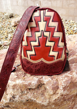 Red Roses Aztec Sling Bag
