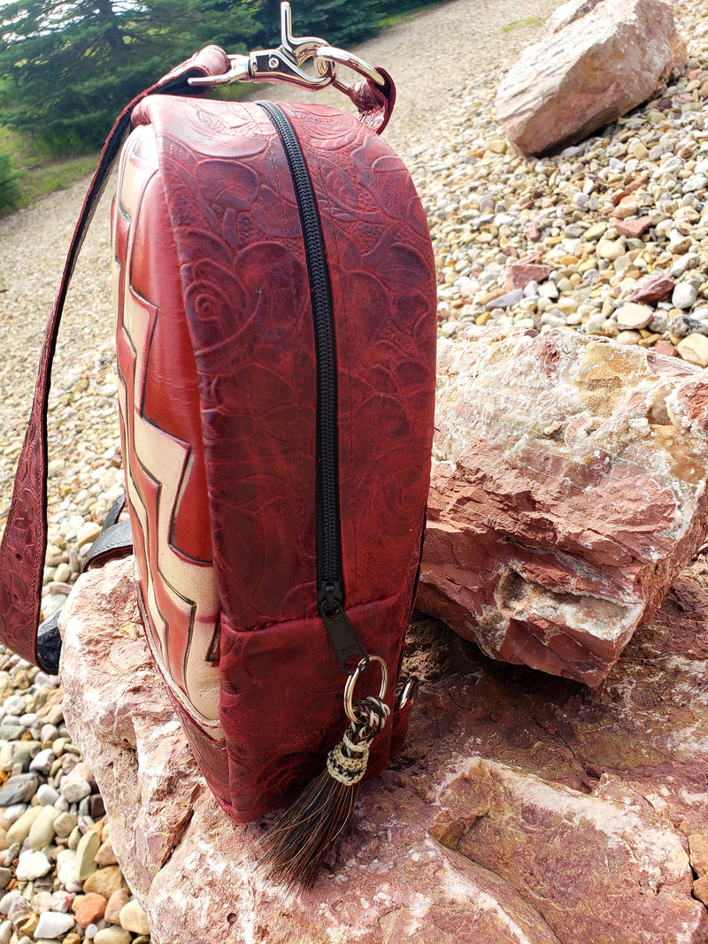 Red Roses Aztec Sling Bag