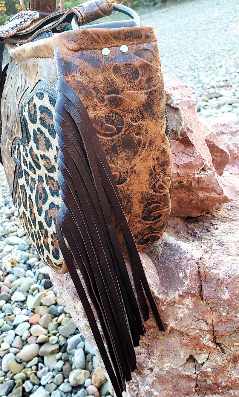 Leopard Glamour Waterfall Style Crossbody Bag