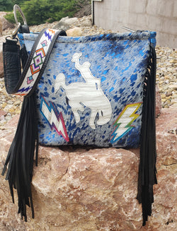 White Lightening Beaded Shoulder Bag