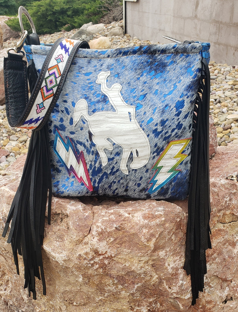 White Lightening Beaded Shoulder Bag