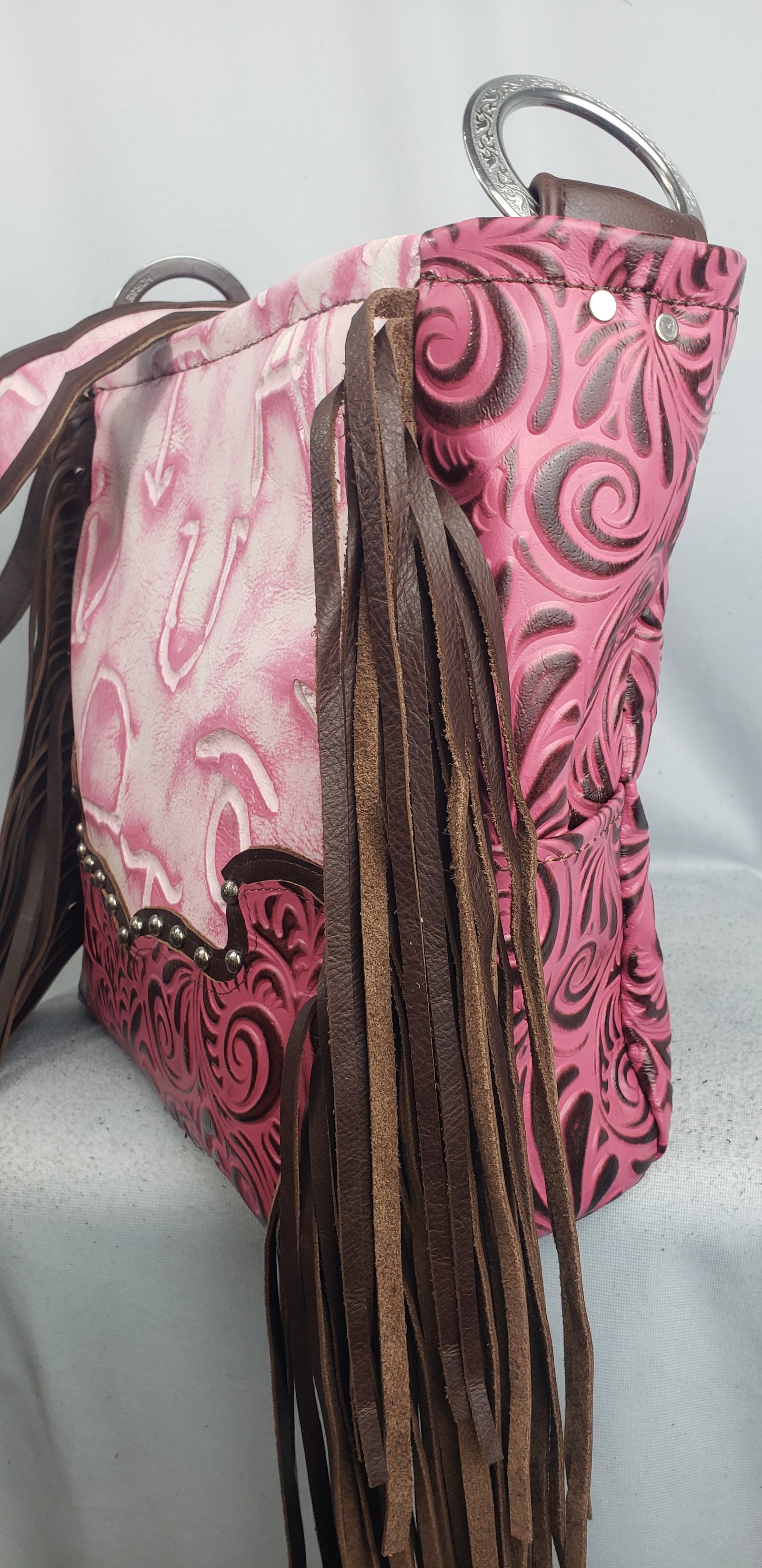 Pink Branded Shoulder Bag – Wild Lace Beadwork