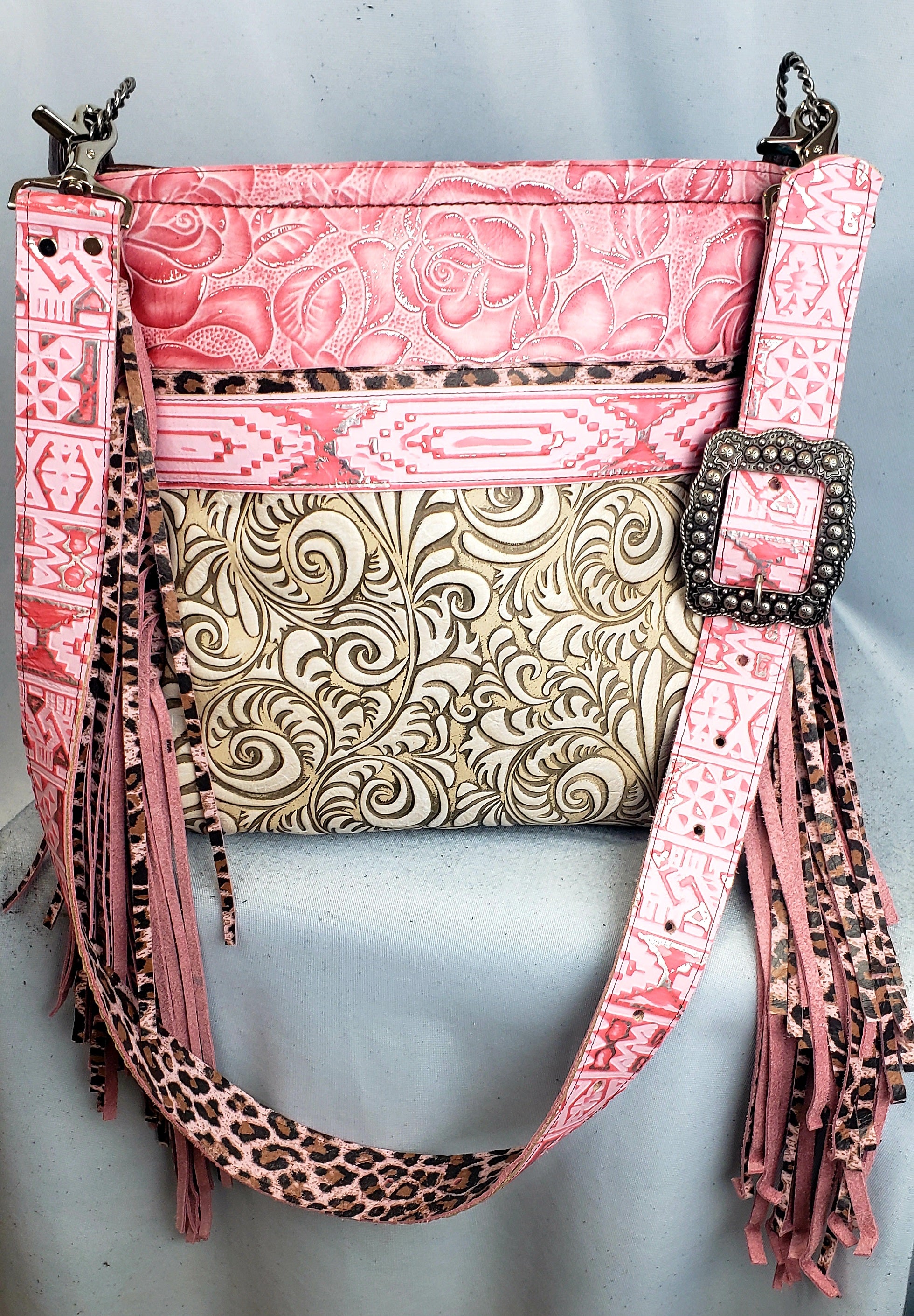 バッグ Fancy a la mode bedtimebag Flirty Pink Leopard Crossbody Bag – Wild Lace Beadwork