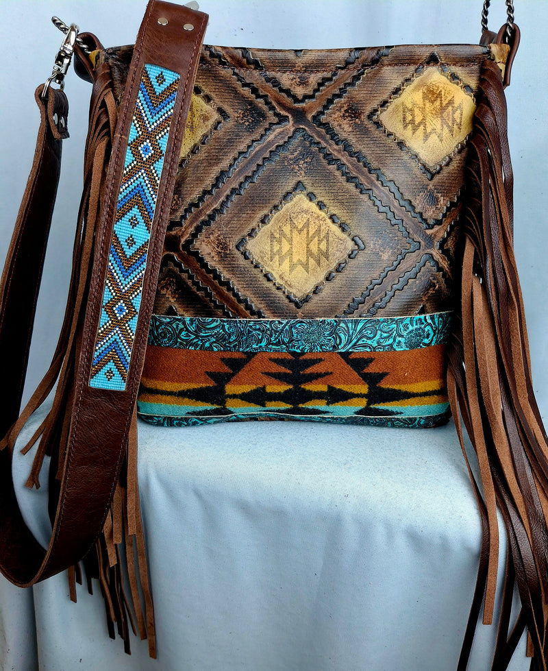 Pendelton Handbeaded Crossbody Bag