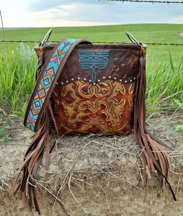 Boot Stitch Arrow Handbeaded Shoulder Bag