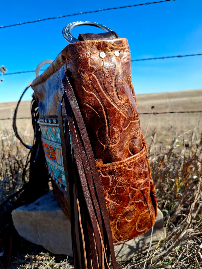 Distressed Navajo Handbeaded Shoulder Bag