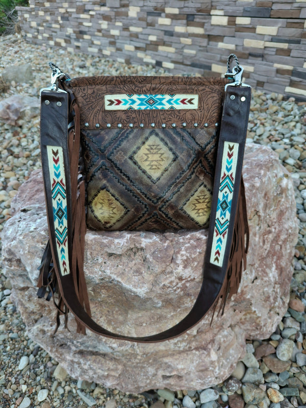 Handbeaded Spanish Sunset Crossbody Bag