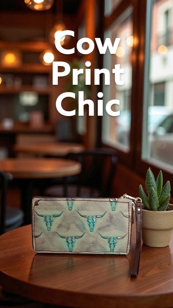 Turquoise Steerhead Mega-wallet wristlet