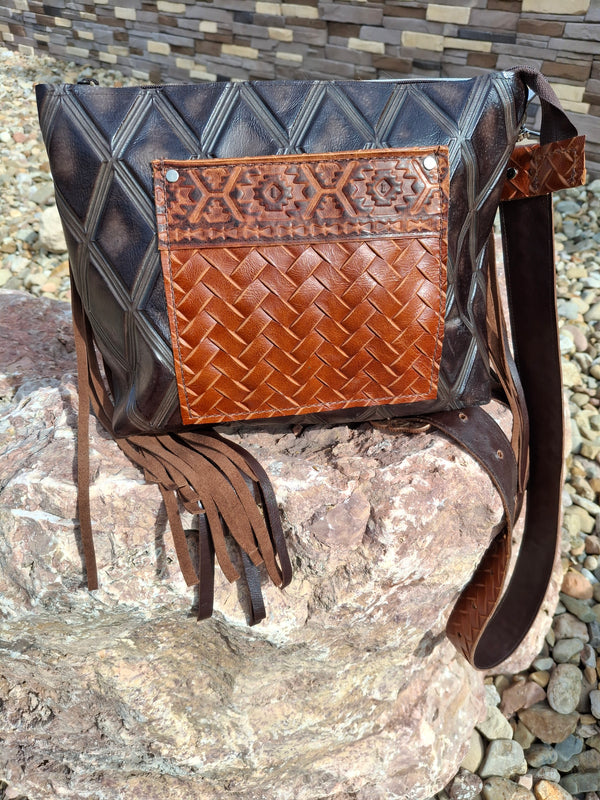 Woven Aztec Desert Style Crossbody Bag
