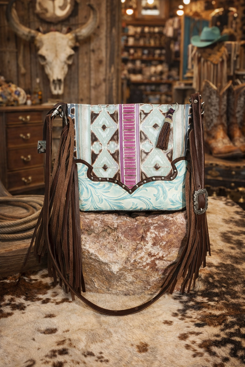 レオ様　SAAD waistbag real leather turquoise レオ様 SAAD waistbag real leather turquoise Suede Woven Leather