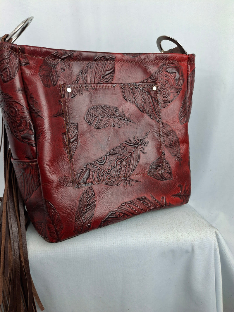 Red Feather Aztec Shoulder Bag