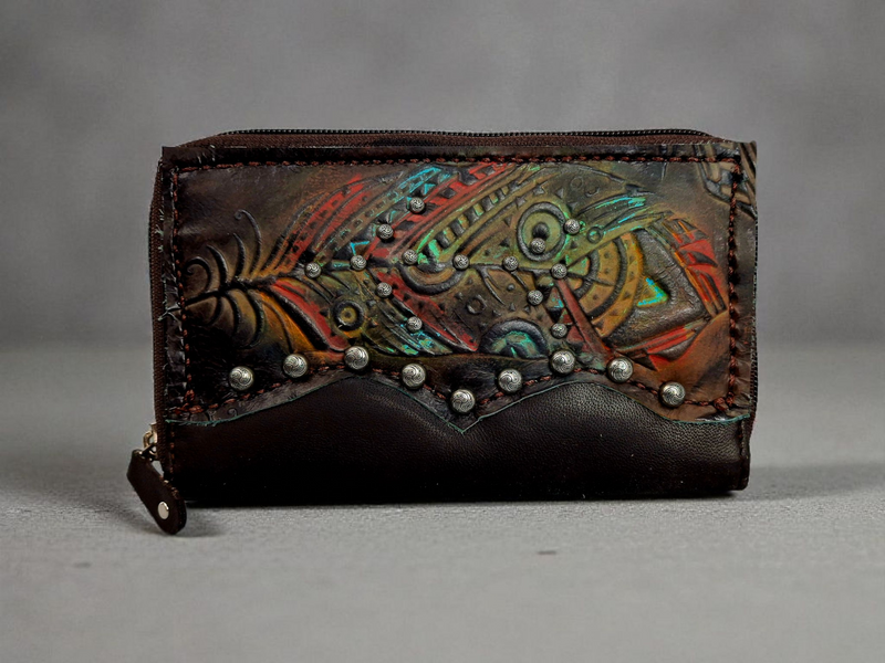 Fiesta Feathers Organizer Wallet. Ships in one week.
