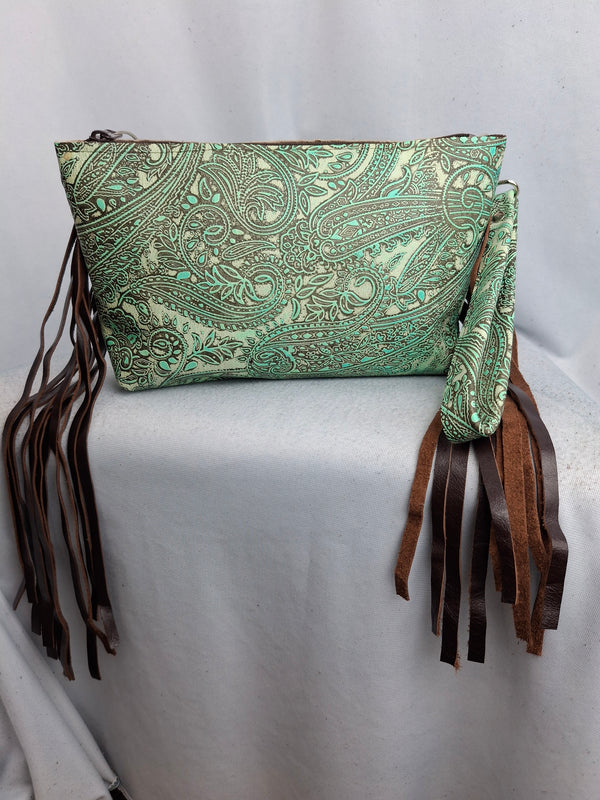 Turquoise Valentina Clutch