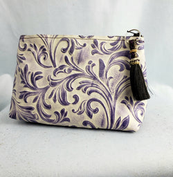 Purple Floral Freestanding Cosmetic Bag