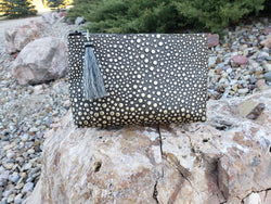 Black and Gold Galaxy Freestanding Cosmetic Bag