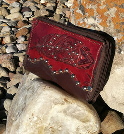Preorder Red feather organizer wallet. Ships in one week.