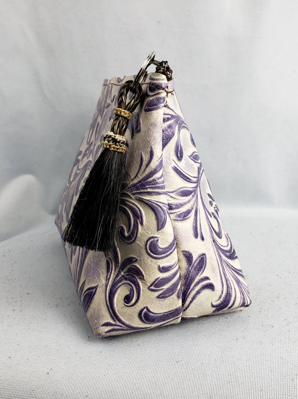 Purple Floral Freestanding Cosmetic Bag