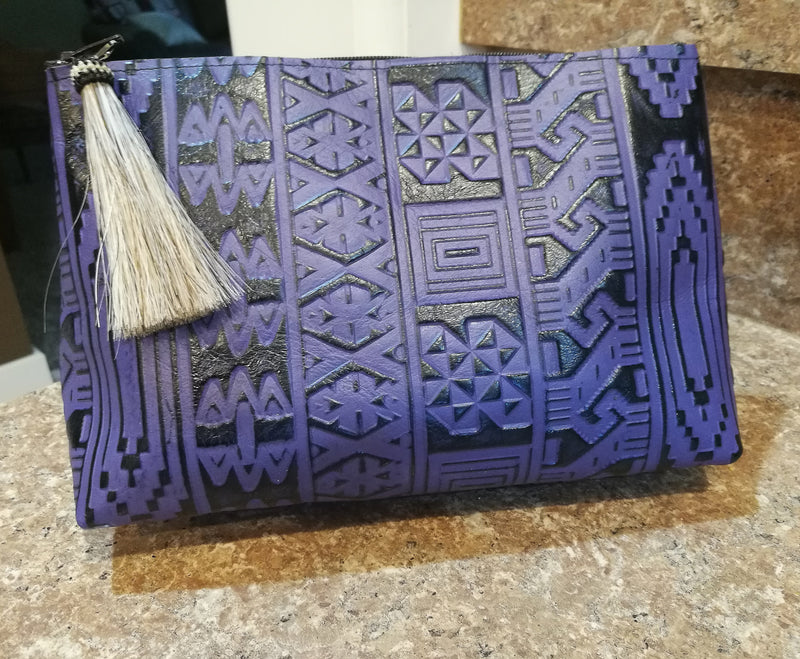 Purple Aztec Cosmetic Bag