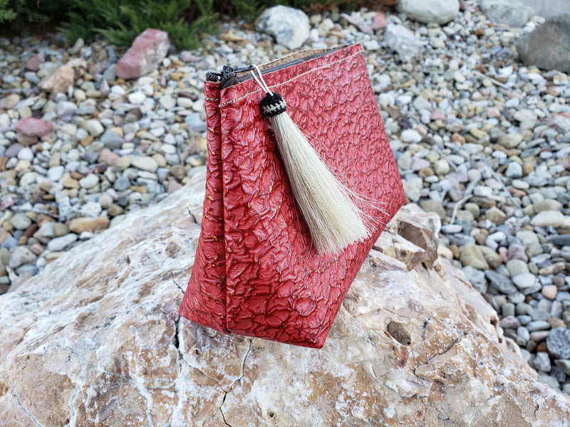 Red Mineral Freestanding Cosmetic Bag