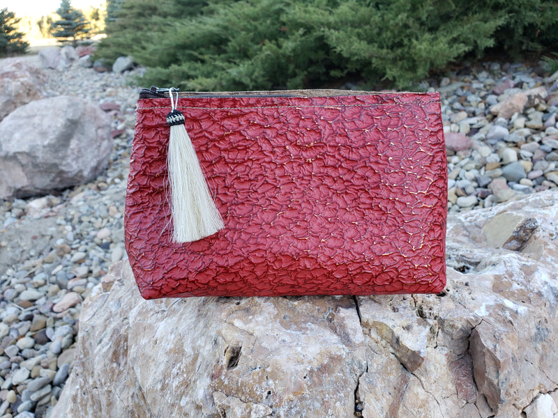 Red Mineral Freestanding Cosmetic Bag