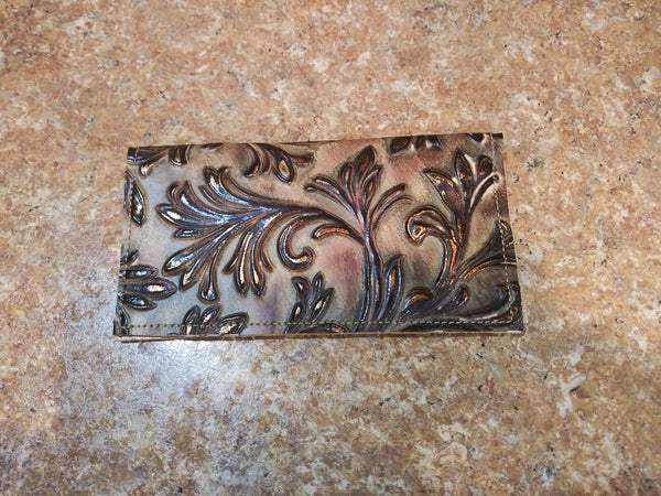 Chocolate Floral Check Book Cover